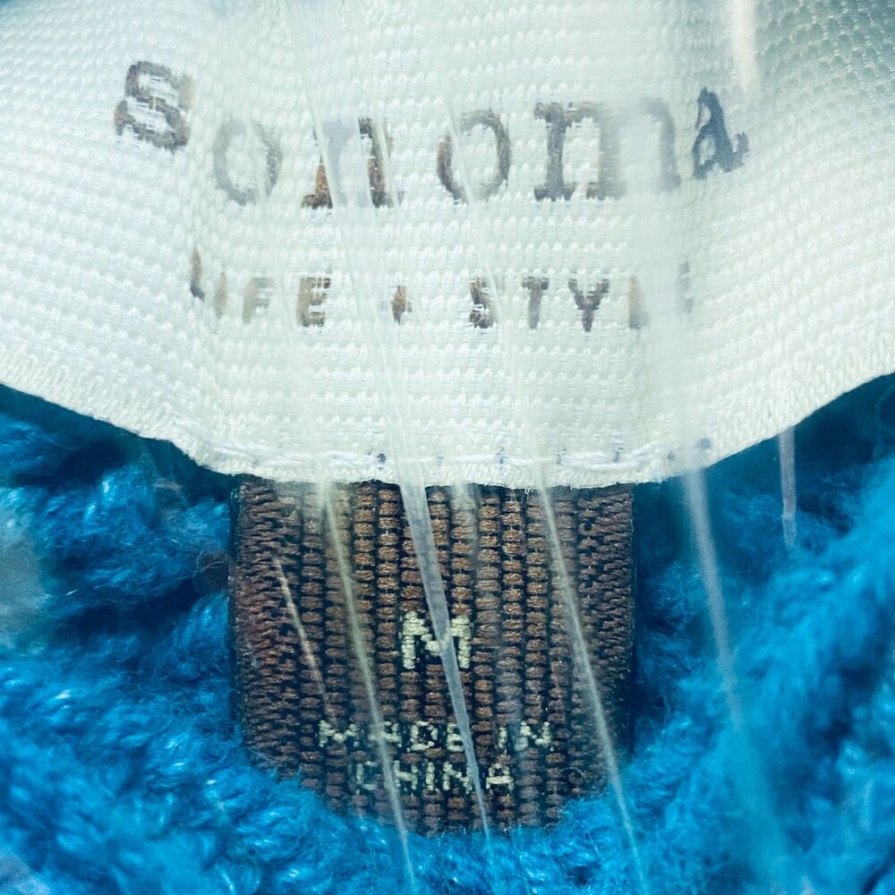 Sonoma Women's Sweater Cable Knit Short Sleeve Cowl Neck Blue Medium - Picture 10 of 11